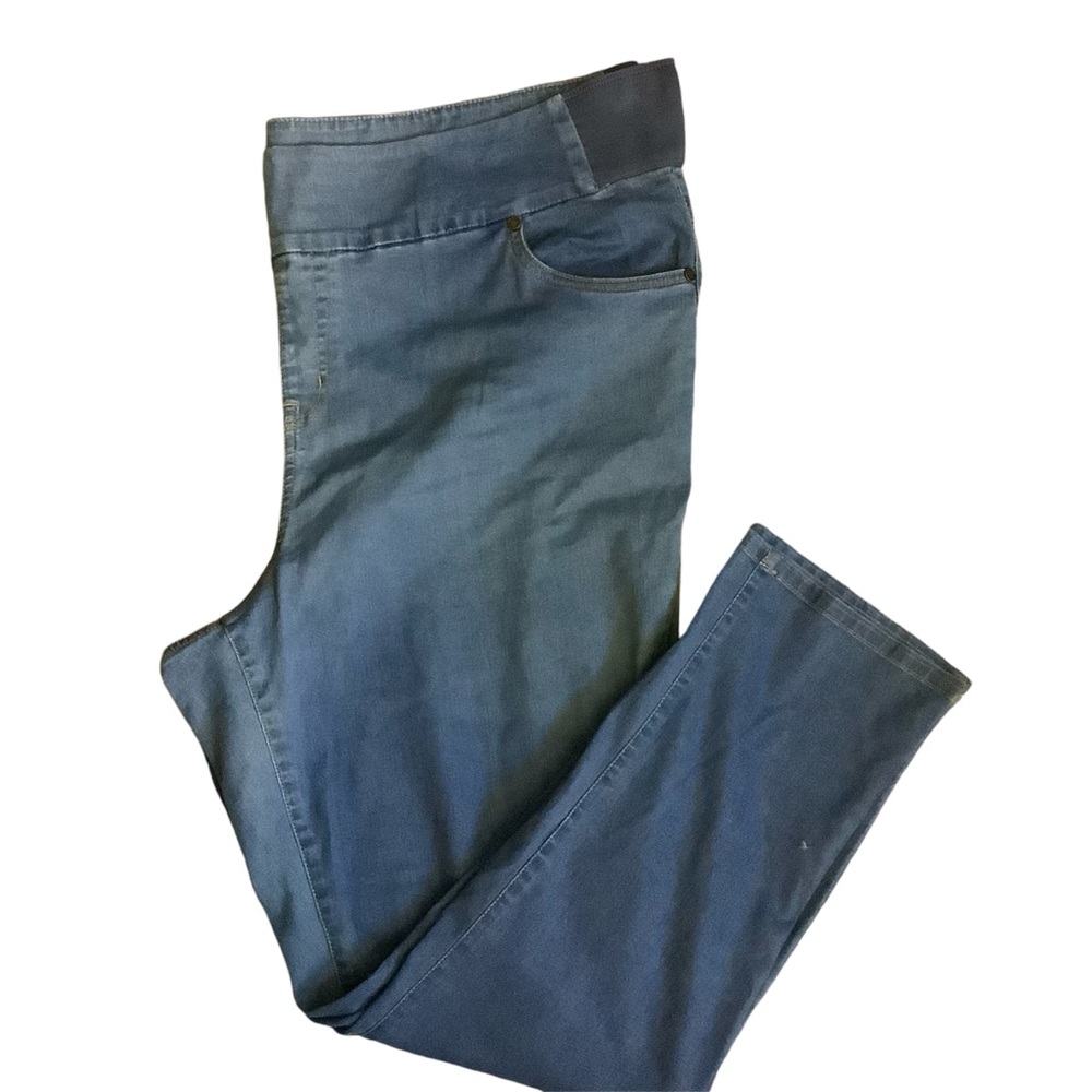 Woman Within Pull On Straight Leg Jeans 24W